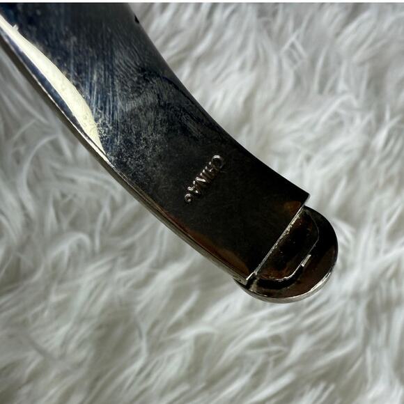 COACH C Logo Signature Silver Bangle Bracelet - Picture 6 of 12